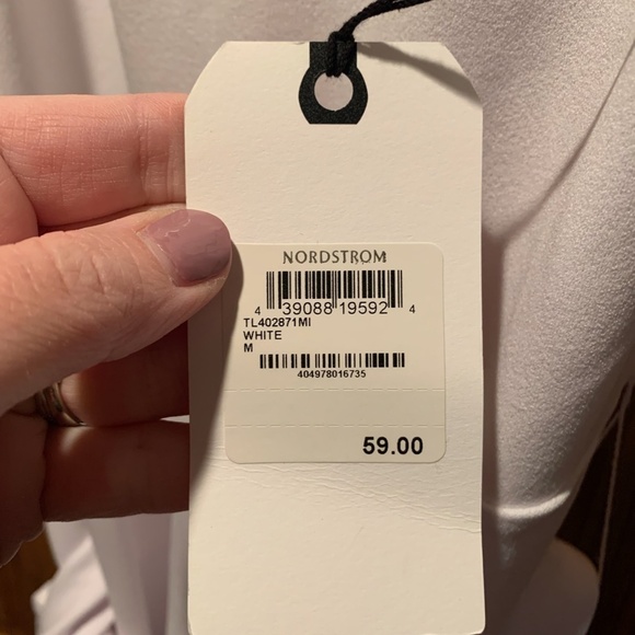 Leith Deep V-neck Sleeveless Jumpsuit in White Medium NWT Flawed - Picture 5 of 9